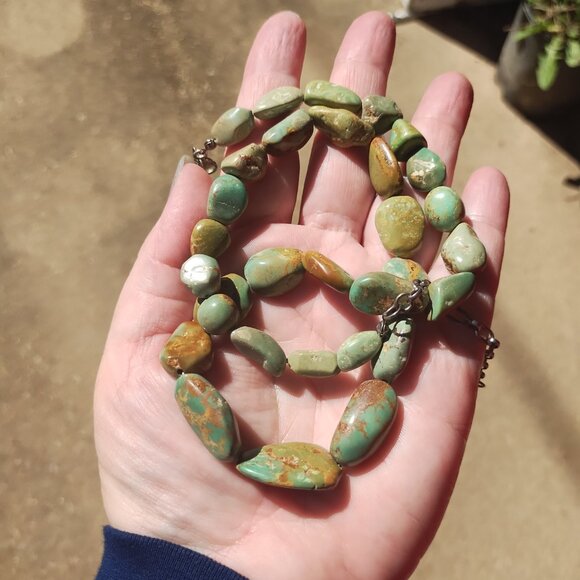 Jay King DTR green brown Turquoise nugget necklace 925 Sterling Silver  Southwes - Picture 8 of 8